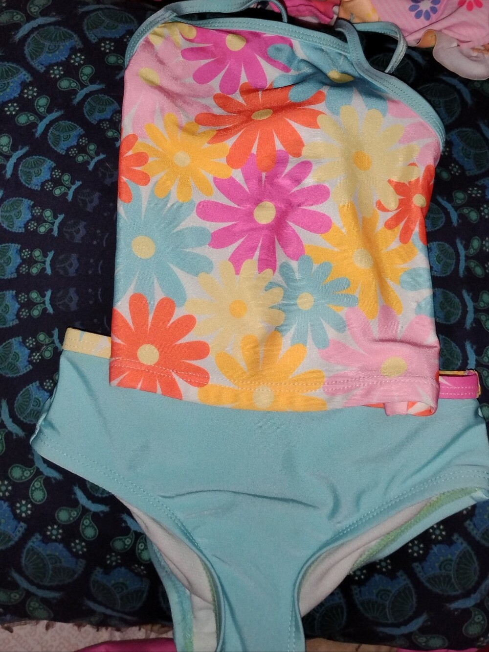 Toddler Girls Floral Tank Two-Piece Swimsuit